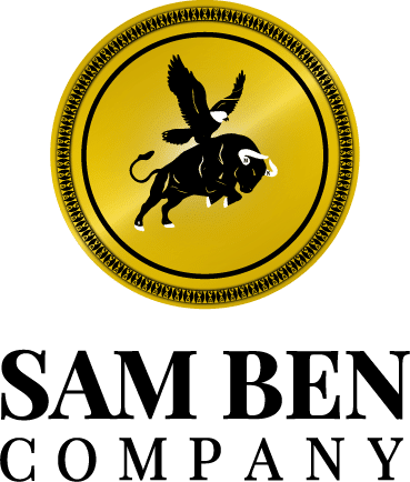 Creation graphique - sam ben company - logo - Ecriture noire - Logo filiale Golden view communication